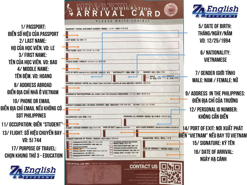 mẫu Arrival Card mới nhất và thông tin chi tiết cách điền
