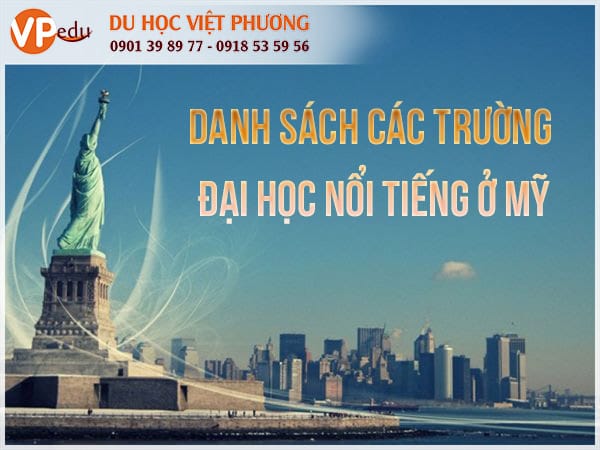 Danh sách các trường đại học nổi tiếng ở mỹ
