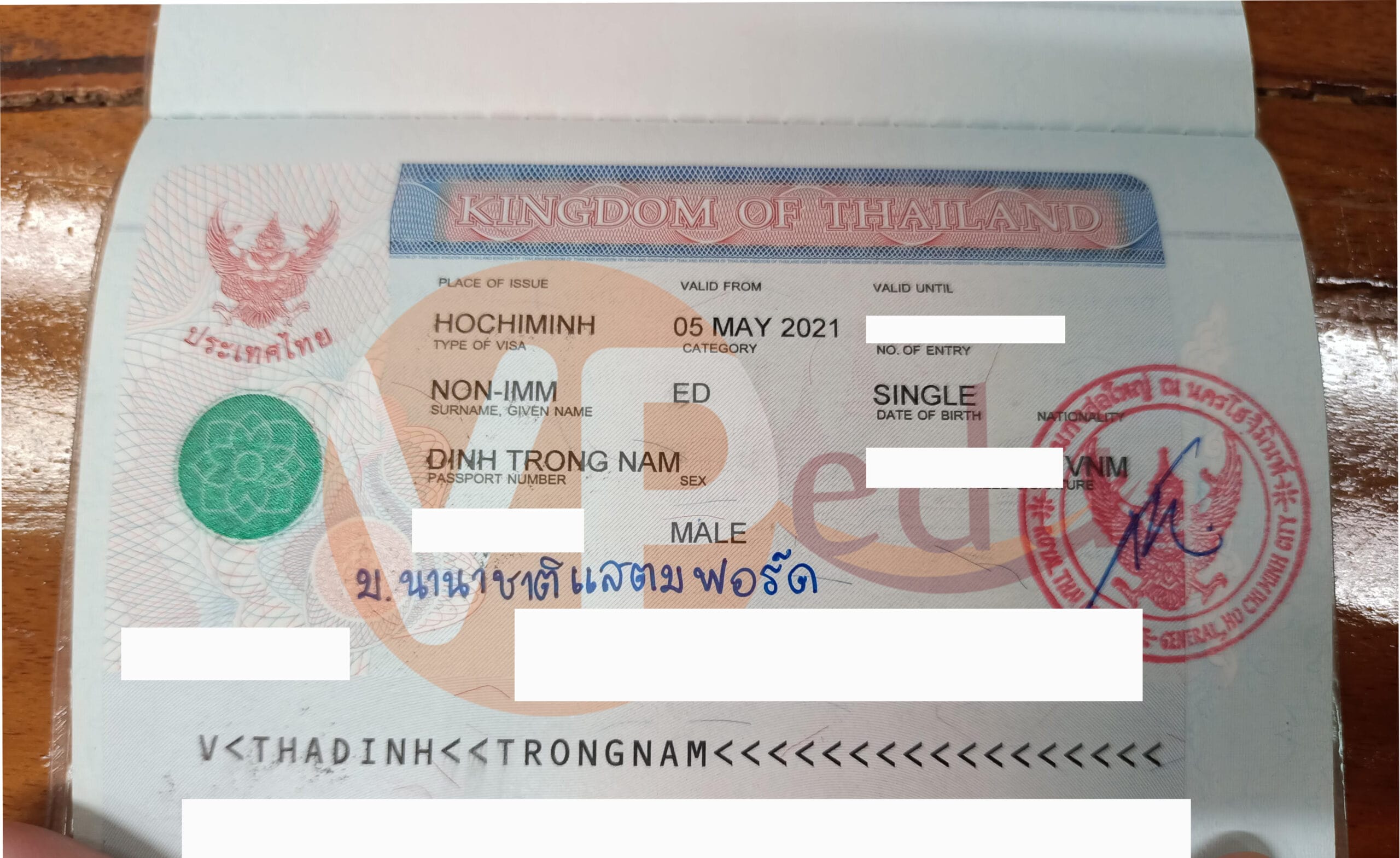 Visa Mb66 không bị chặn Thái Lan của bạn Trọng Nam