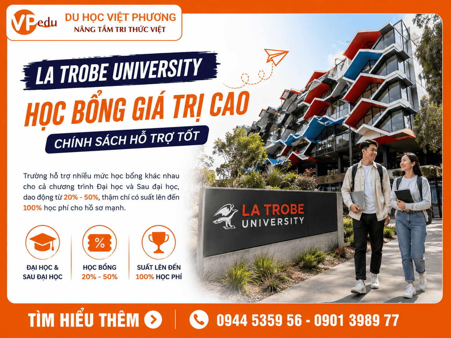 La Trobe University - Học Bổng Giá Trị Cao, Chính Sách Hỗ Trợ Tốt