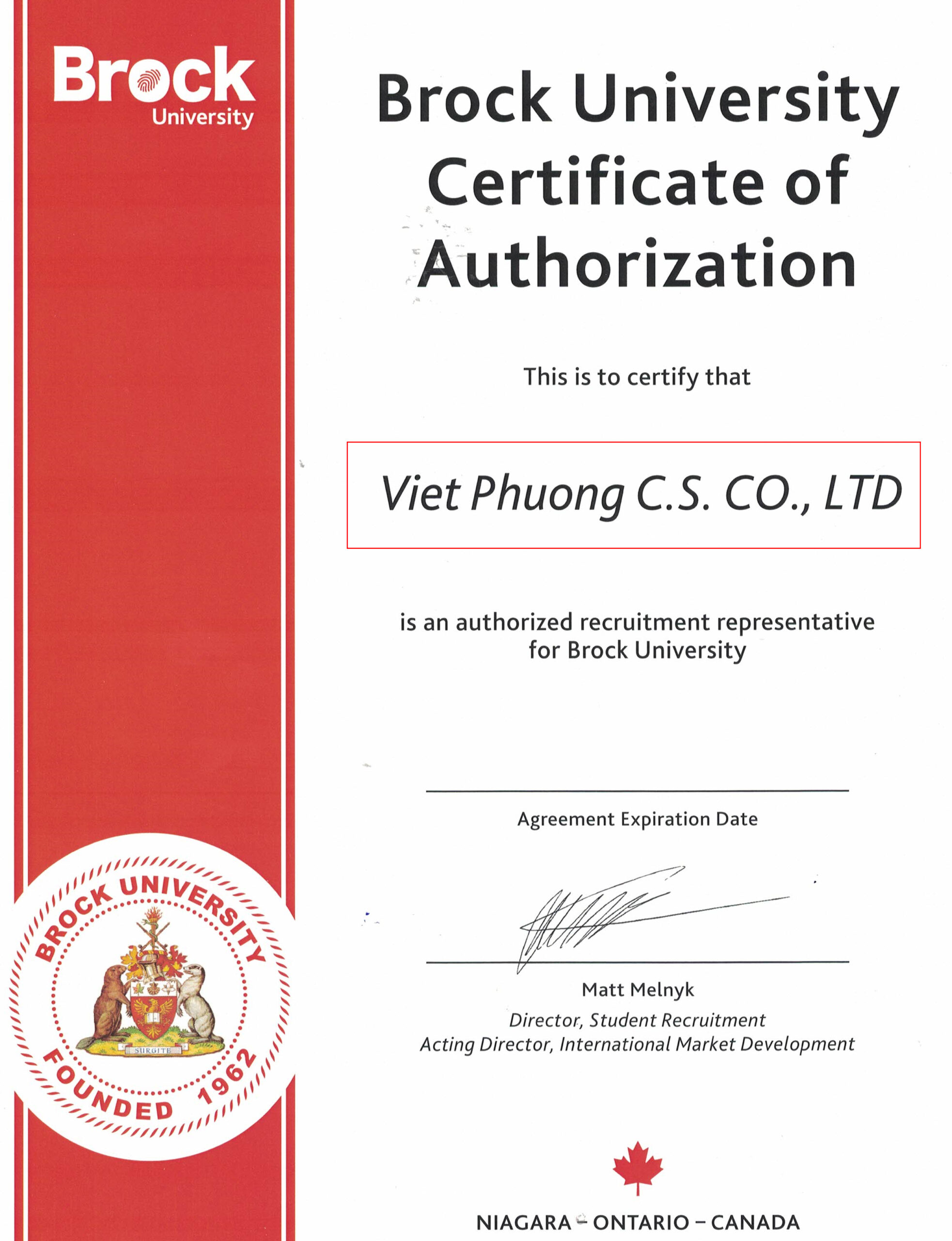 Chứng nhận là đối tác giữa Mb66 hiện đang mở được xếp hạng cao nhất và Đại học Công lập Brock University