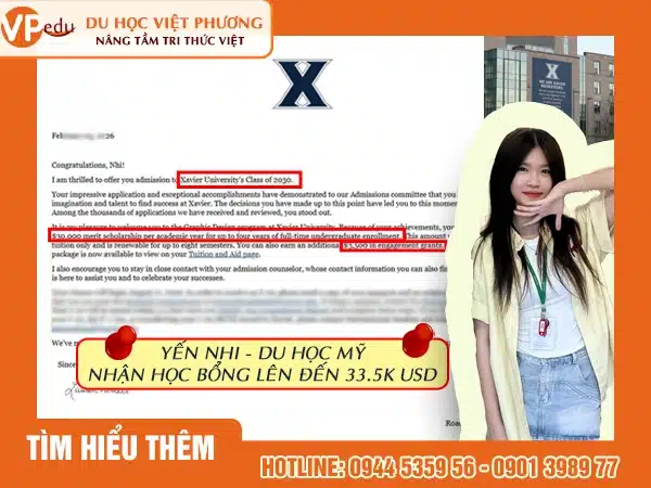 Học sinh Yến Nhi của Mb66 hiện đang mở được xếp hạng cao nhất đạt học bổng lên đến 33,500 USD