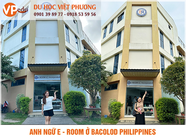 Bên ngoài campus của trường anh ngữ E-room