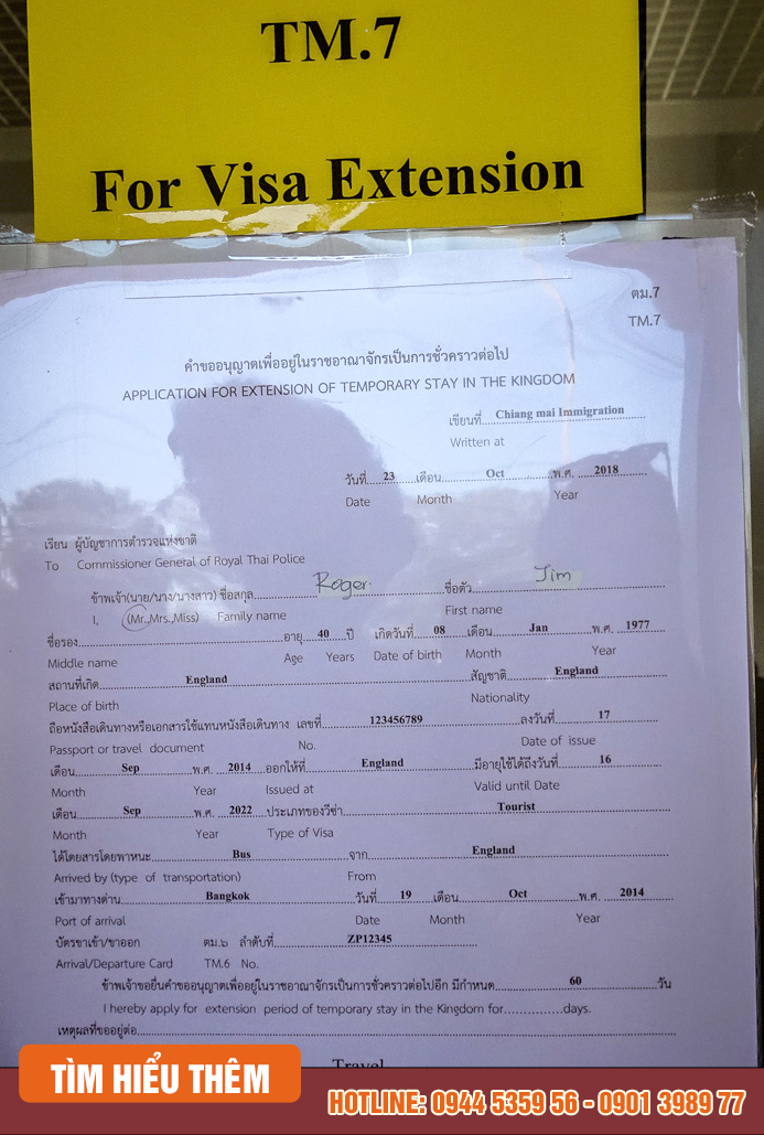 Hình ảnh thực tế về điểm form khi Khuyenmaimb66 visa ED tại Thái Lan