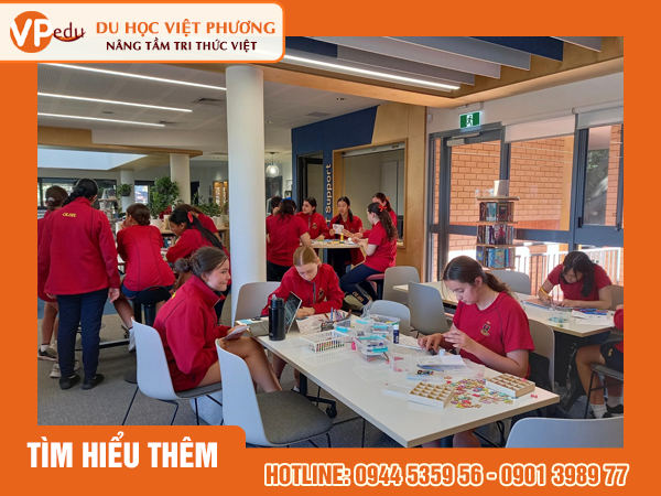 Khu vực tự học của học sinh OLSH tại Adelaide